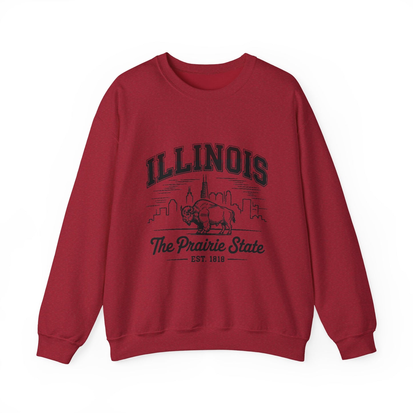 Illinois Crewneck Sweatshirt, Cozy Unisex Apparel, Prairie State Fashion, Gift for Illinois Lovers, Casual Everyday Wear