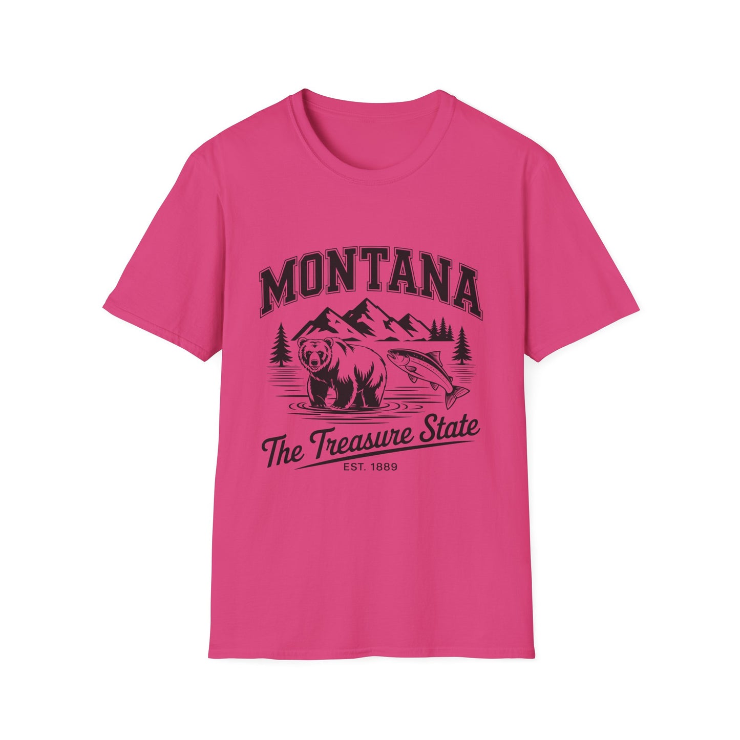Montana Bear Graphic T-Shirt | Unisex Souvenir Tee for Nature Lovers | Perfect for Travel, Birthdays, Holidays, Outdoor Adventures