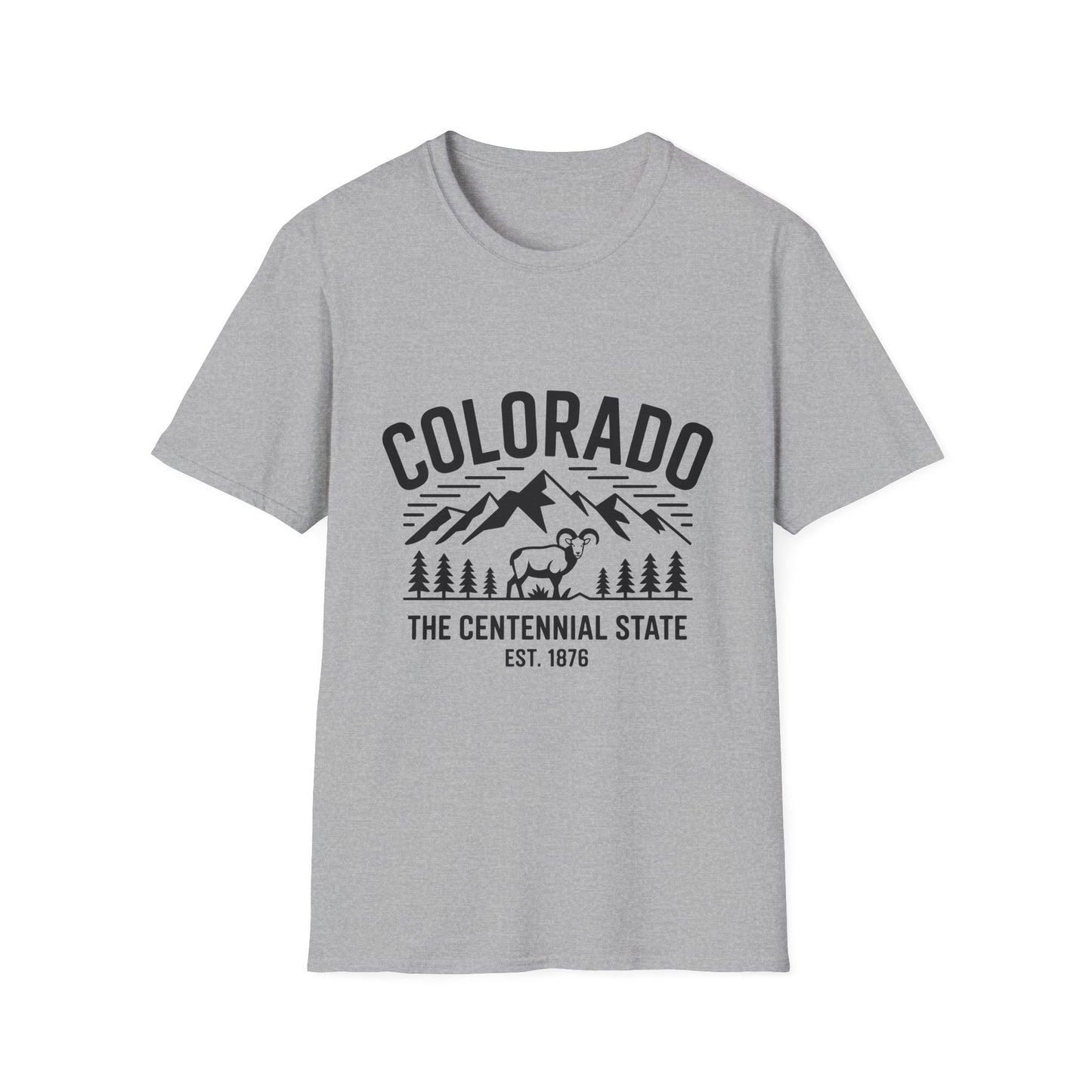 Colorado Adventure Unisex Softstyle T-Shirt, Casual Wear, Travel Tee, Nature Lover Gift, Graphic Tee, Outdoor Apparel
