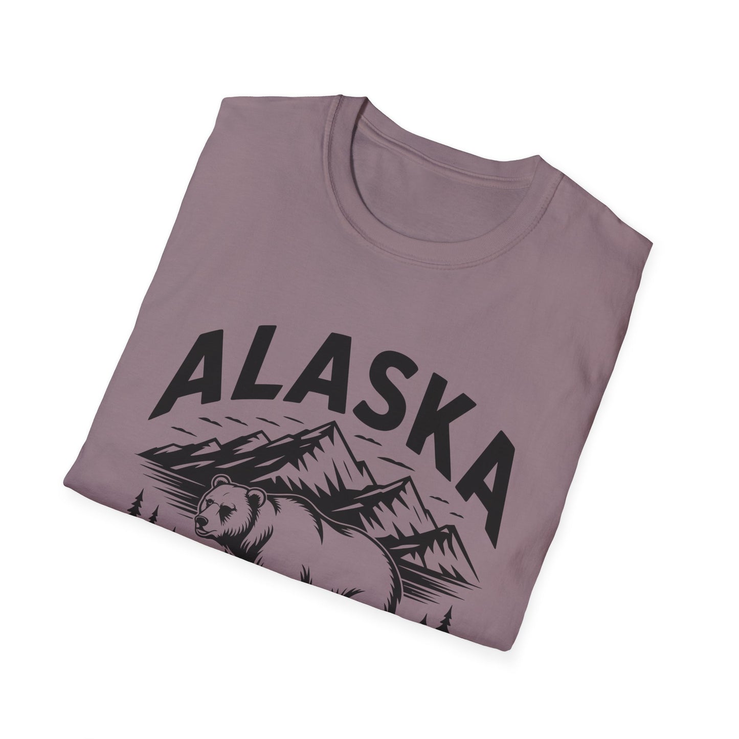 Alaska Adventure Unisex Softstyle T-Shirt, Casual Wear, Travel Shirt, Gift for Nature Lovers, Outdoor Apparel, Wildlife Enthusiast Tee