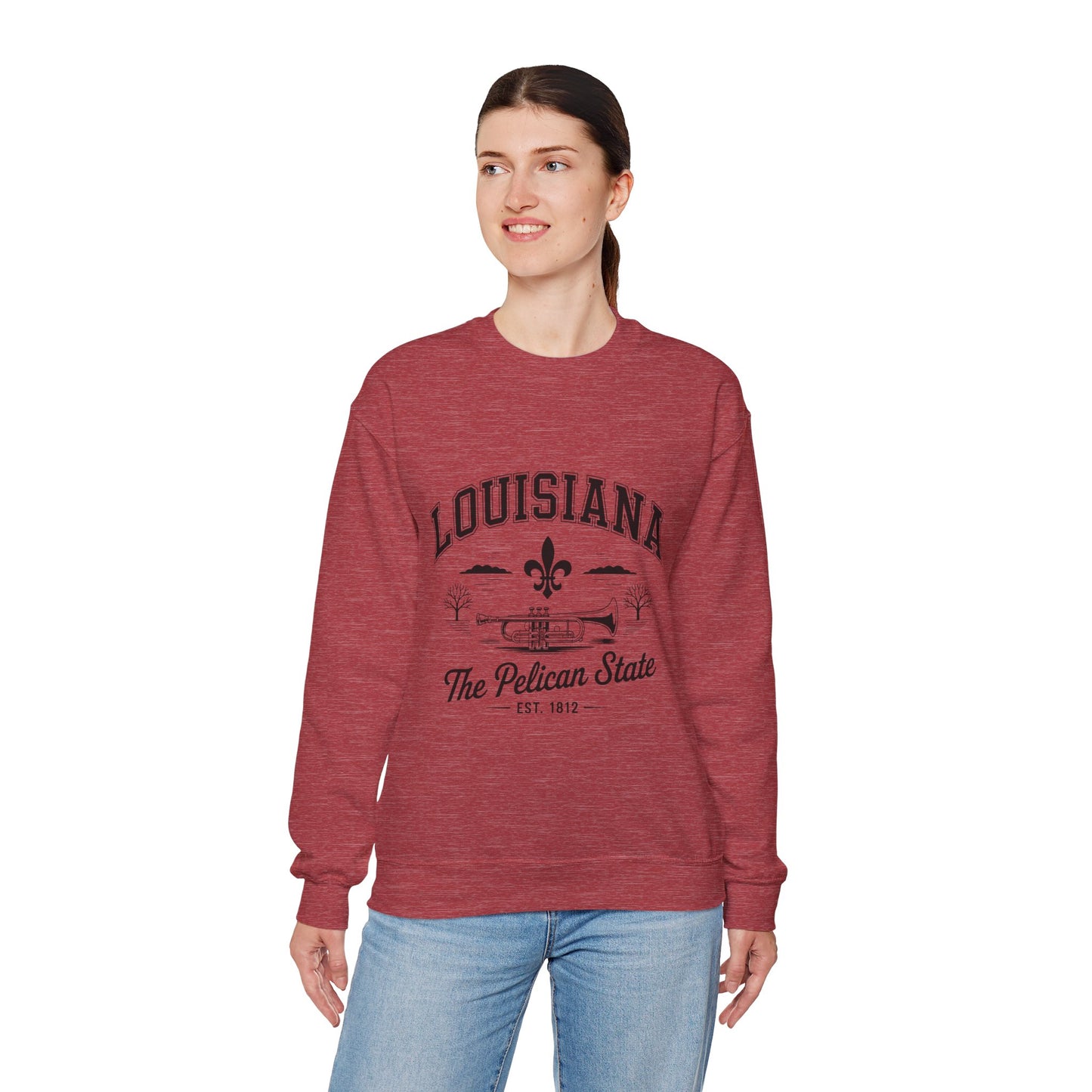Louisiana Pelican State Sweatshirt, Unisex Crewneck, Cozy Gift for Birthdays, Travel Souvenir, Casual Style for All Occasions