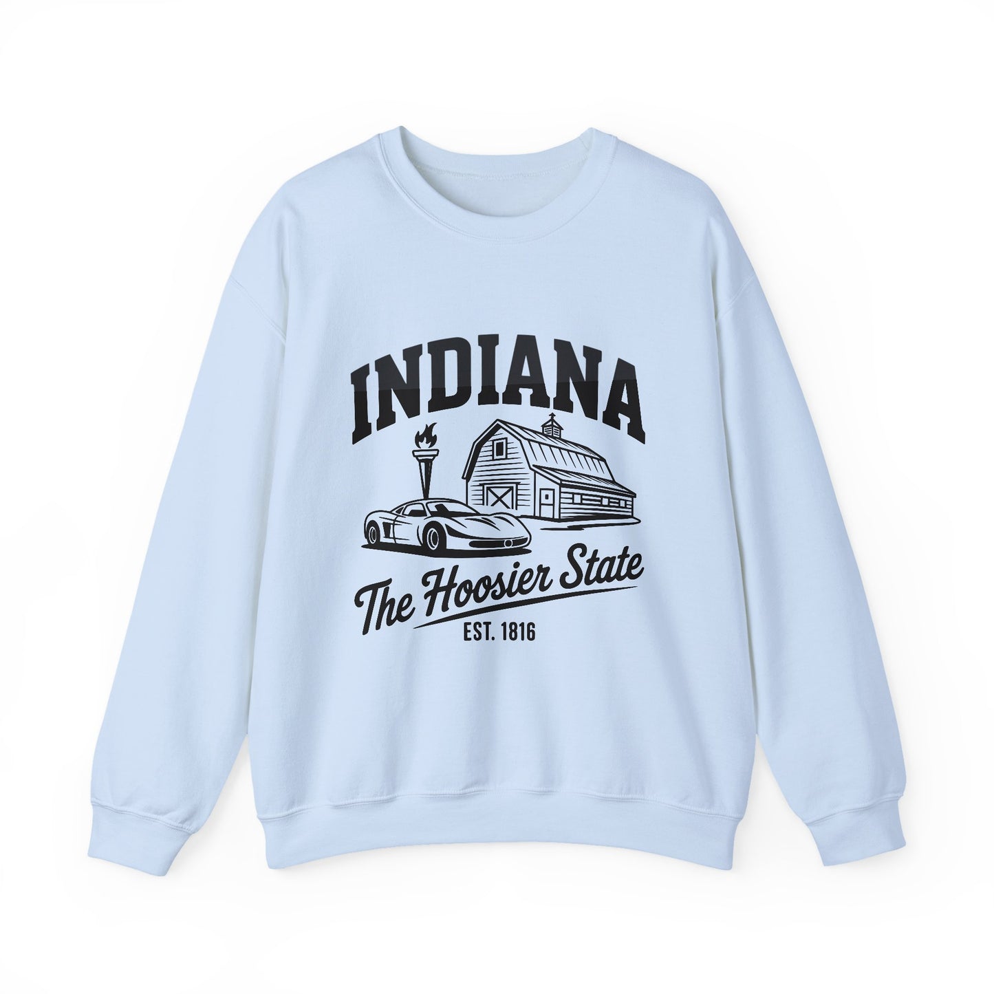 Indiana Unisex Heavy Blend Crewneck Sweatshirt | Cozy State Pride Apparel, Gift for Hoosiers, Casual Wear, Home Comfort