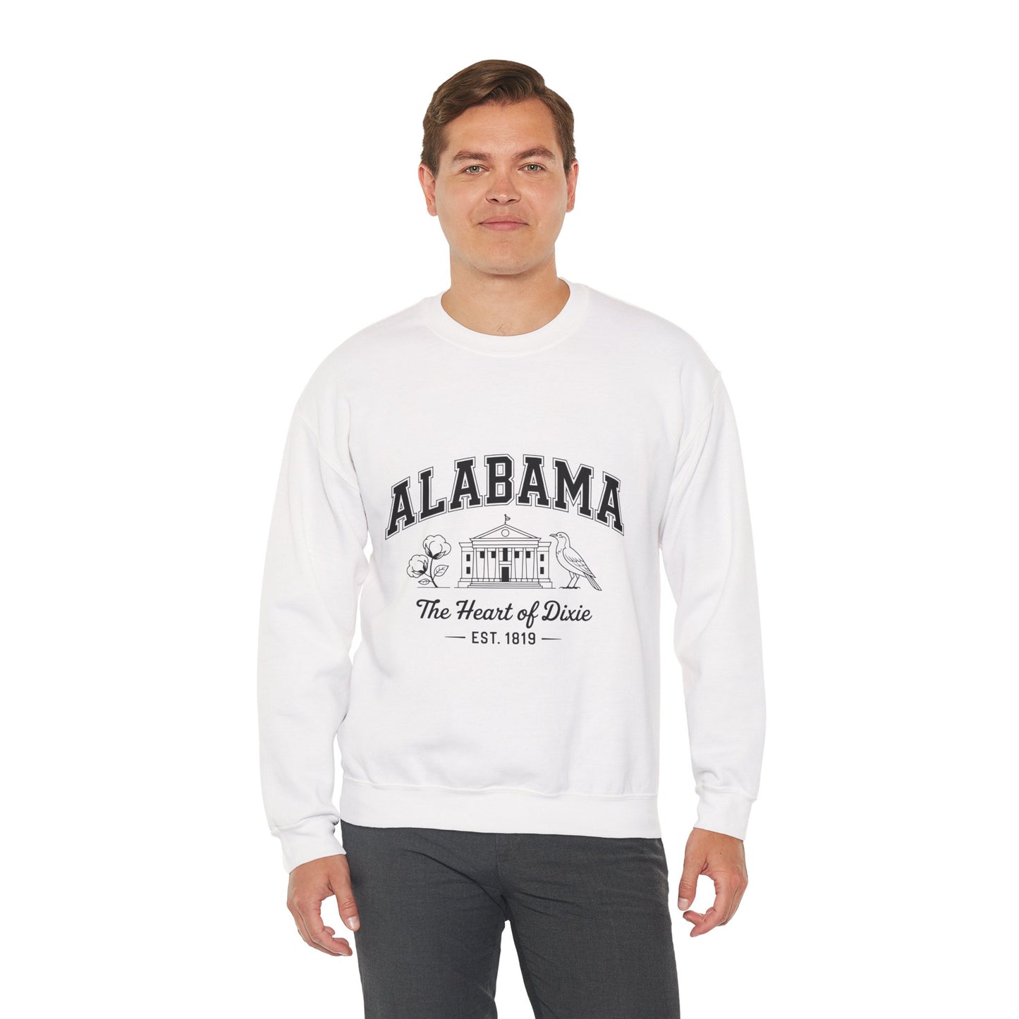 Southern Pride Alabama Crewneck Sweatshirt | Casual Wear, Gift for Alabama Fans, College Apparel, Unisex Sweatshirt, Cozy Outfit