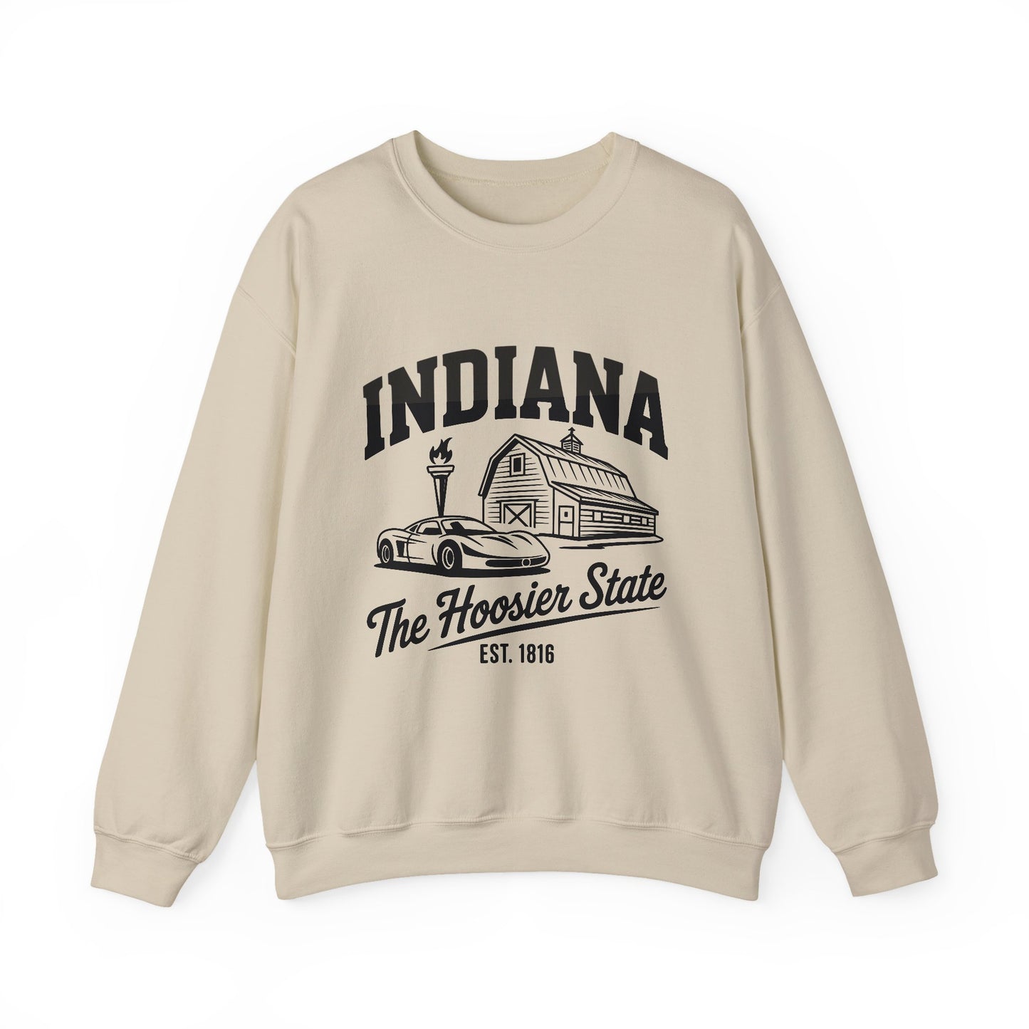 Indiana Unisex Heavy Blend Crewneck Sweatshirt | Cozy State Pride Apparel, Gift for Hoosiers, Casual Wear, Home Comfort