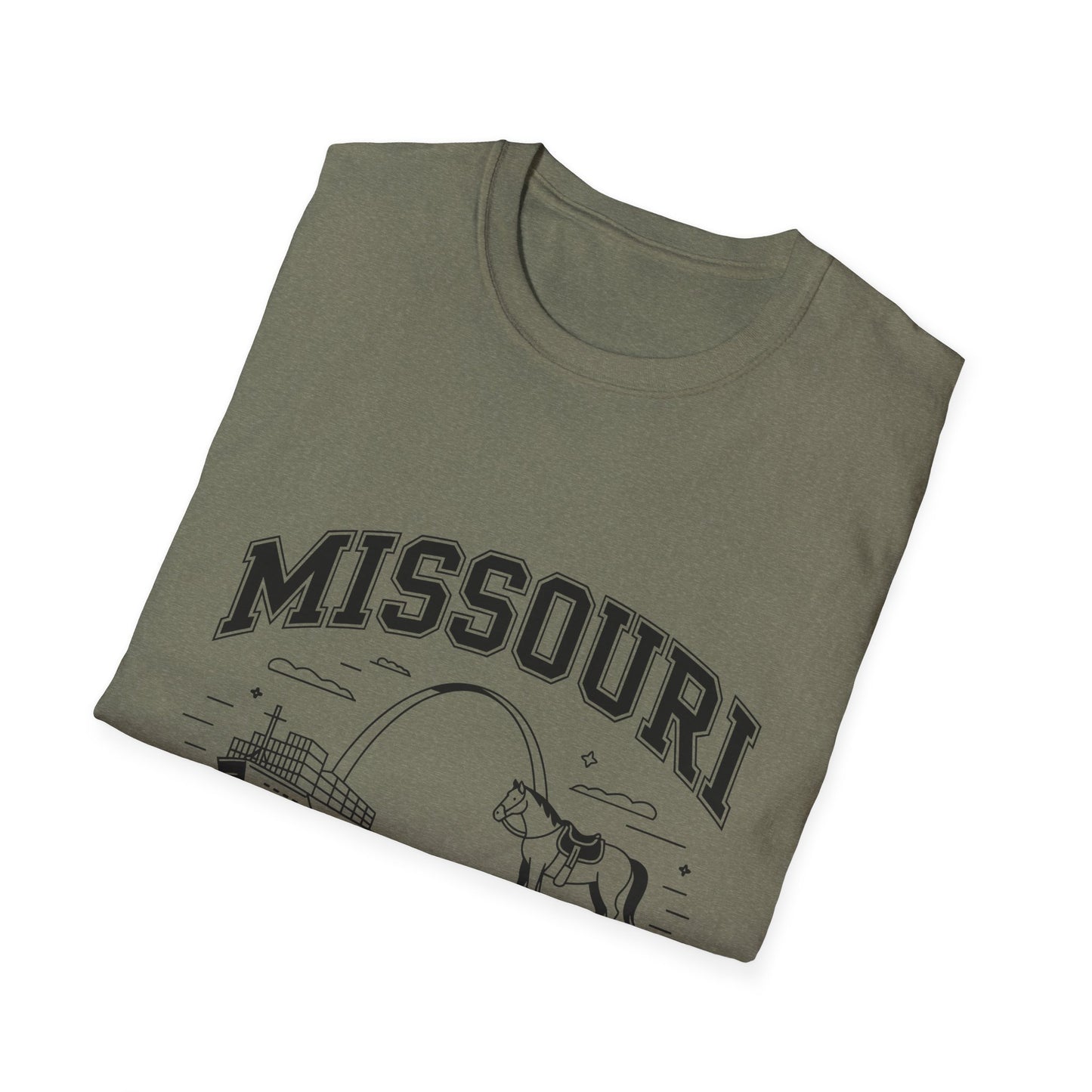 Missouri The Show-Me State T-Shirt, Unisex Softstyle Tee, Missouri Pride Shirt, Gift for Locals, Casual Wear, Travel Souvenir
