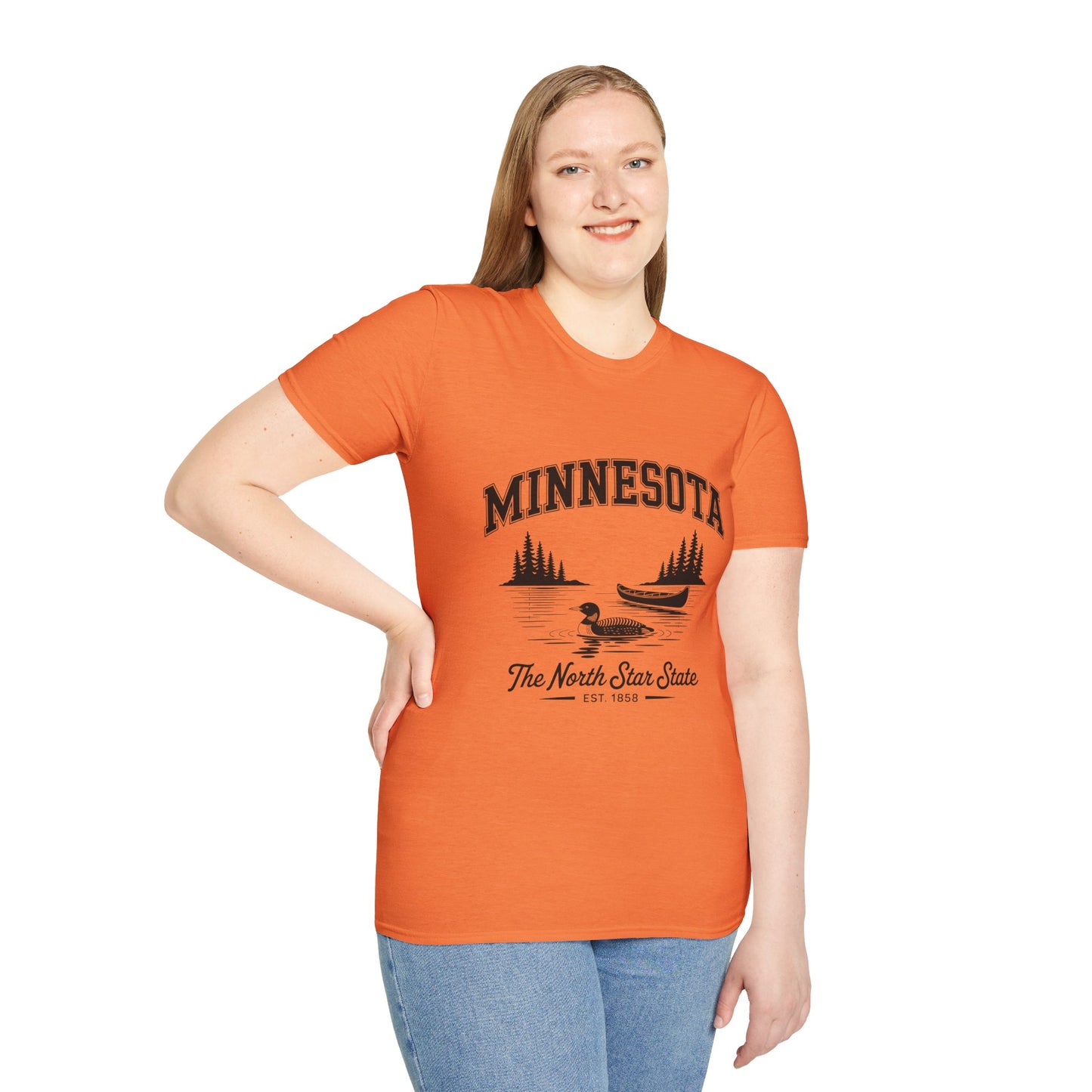 Minnesota Vintage Lake T-Shirt, Softstyle Tee, Cool Gift for Outdoor Lovers, Summer Apparel, Nature Enthusiast Wear