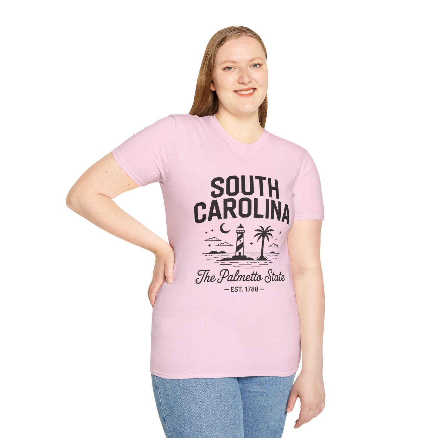 South Carolina Graphic T-Shirt, Casual Wear, Beach Vibes, State Pride Apparel, Travel Souvenir, Gift for Southerners