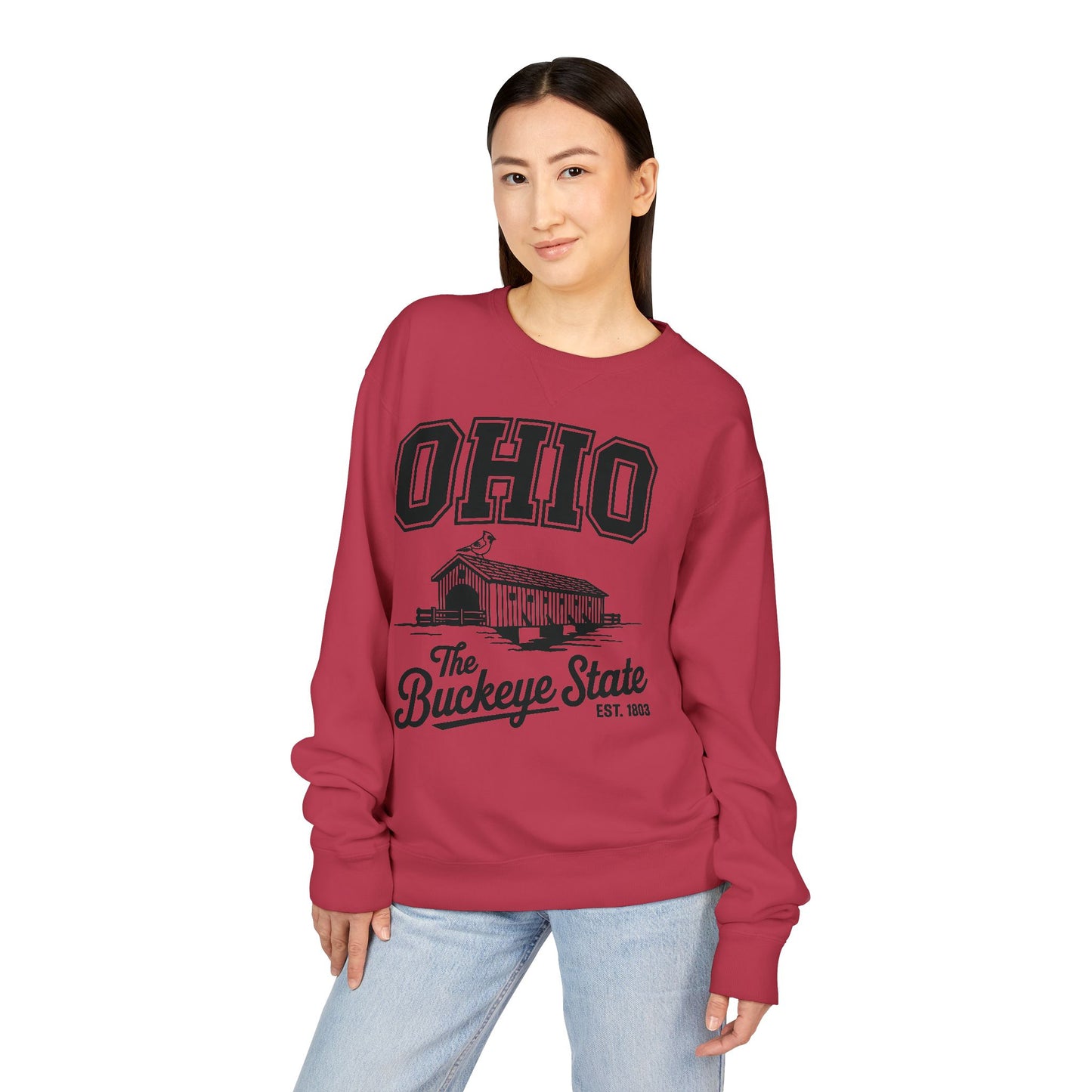 Ohio Buckeye State Vintage Sweatshirt, Unisex Crewneck for Casual Wear, Perfect Gift for Ohio Lovers, Ohio State Pride, Cozy Fall Apparel