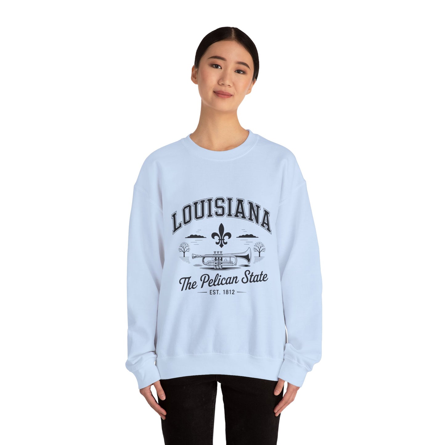 Louisiana Pelican State Sweatshirt, Unisex Crewneck, Cozy Gift for Birthdays, Travel Souvenir, Casual Style for All Occasions