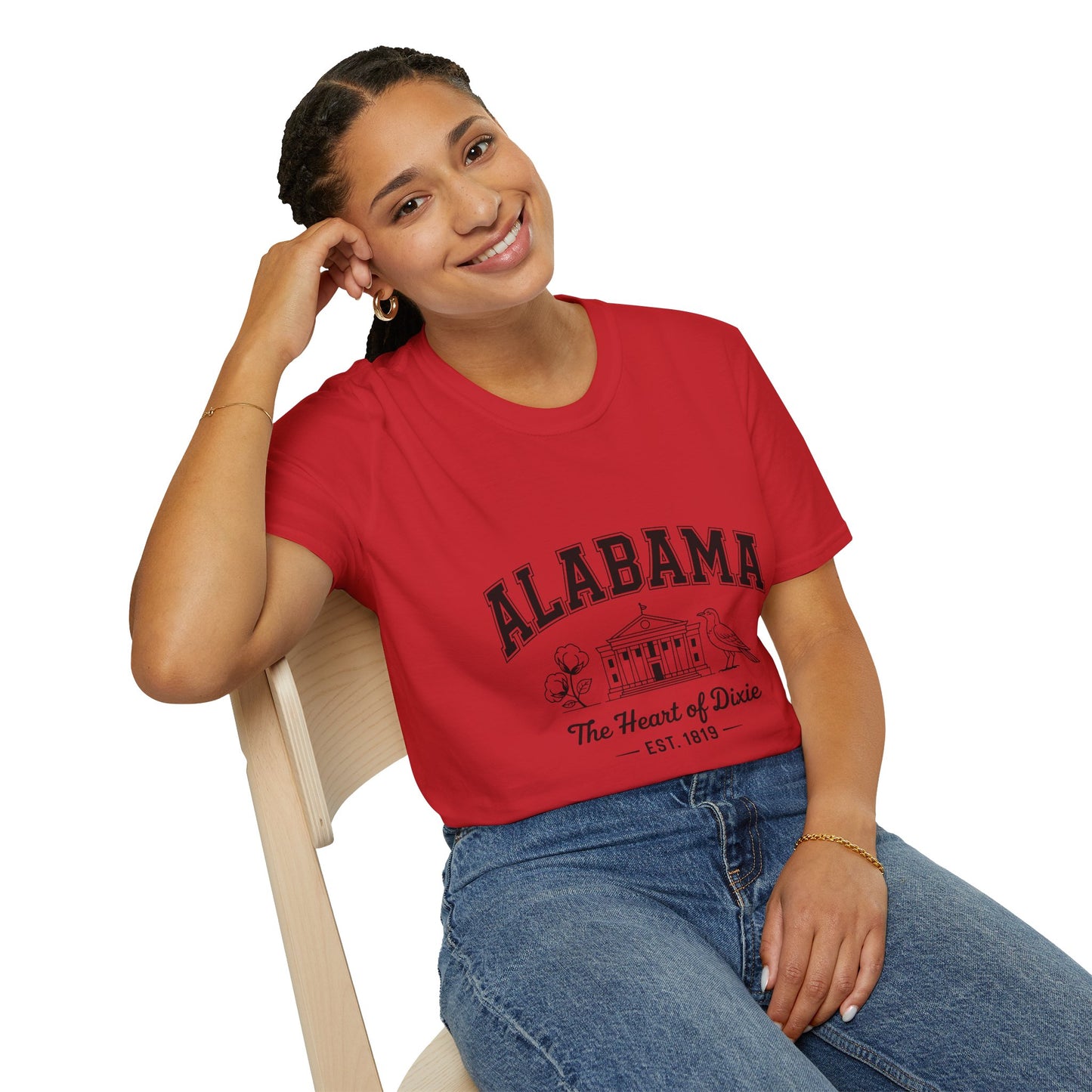 Alabama Heart of Dixie T-Shirt, Vintage Graphic Tee, Southern Pride Apparel, Casual Summer Wear, Gift Idea for Fans, State Pride Top
