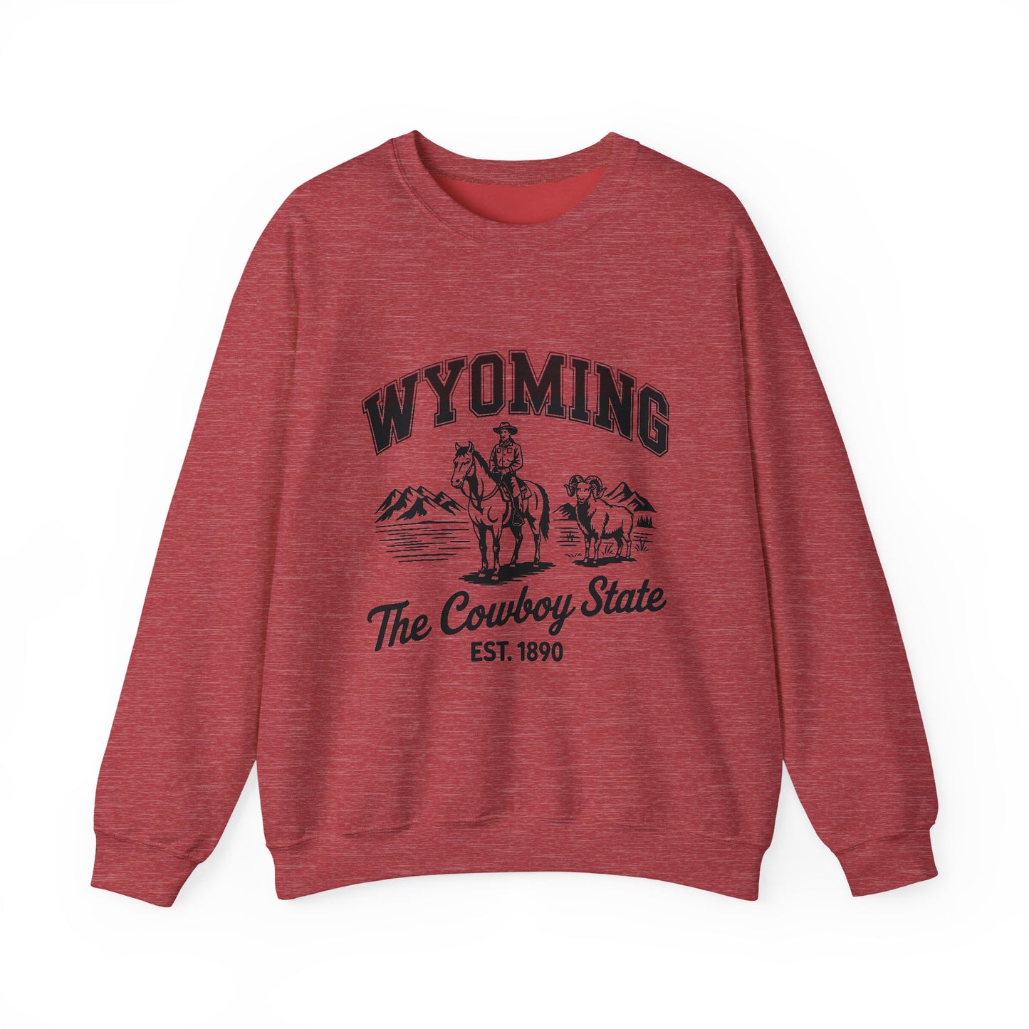 Wyoming Cowboy State Crewneck Sweatshirt, Western Apparel, Cozy Gift, Unisex Sweatshirt, Ideal for Outdoor Adventures