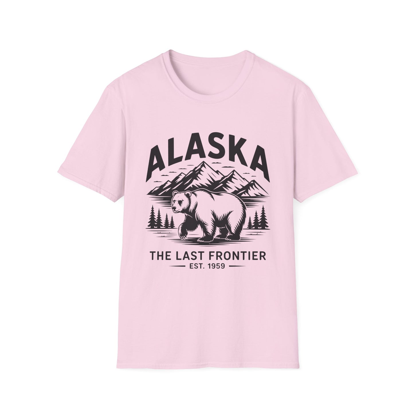 Alaska Adventure Unisex Softstyle T-Shirt, Casual Wear, Travel Shirt, Gift for Nature Lovers, Outdoor Apparel, Wildlife Enthusiast Tee