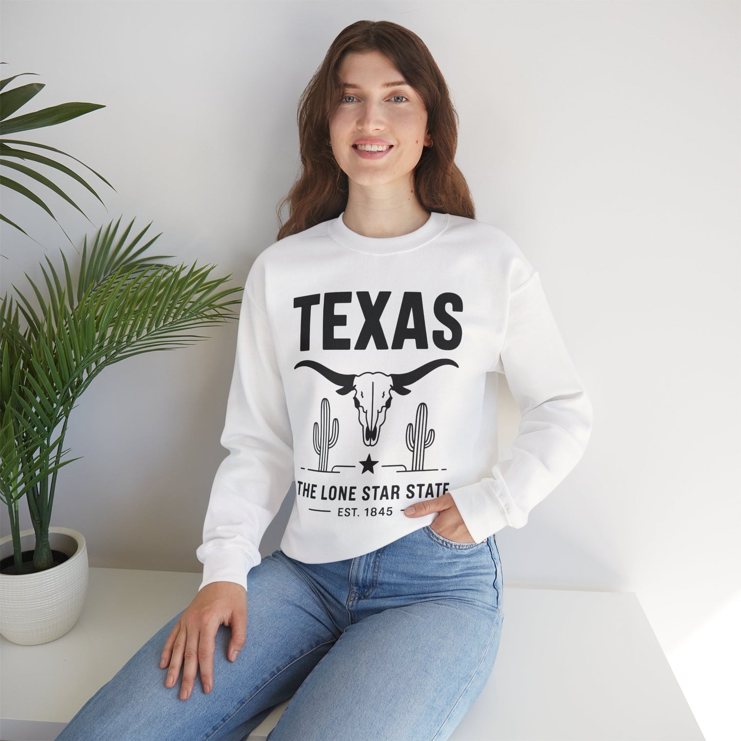 Texas Pride Crewneck Sweatshirt - Unisex Heavy Blend, Comfortable Vintage Style, Great for Casual Wear, Travel, Gifts