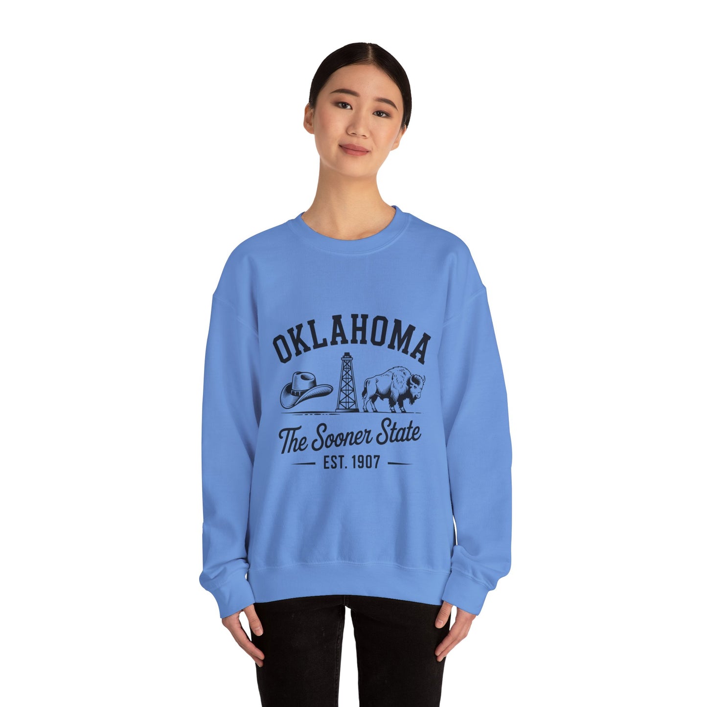Oklahoma The Sooner State Sweatshirt, Cozy Crewneck for Casual Outfits, College Apparel, Gift for Oklahomans, Perfect for All Seasons