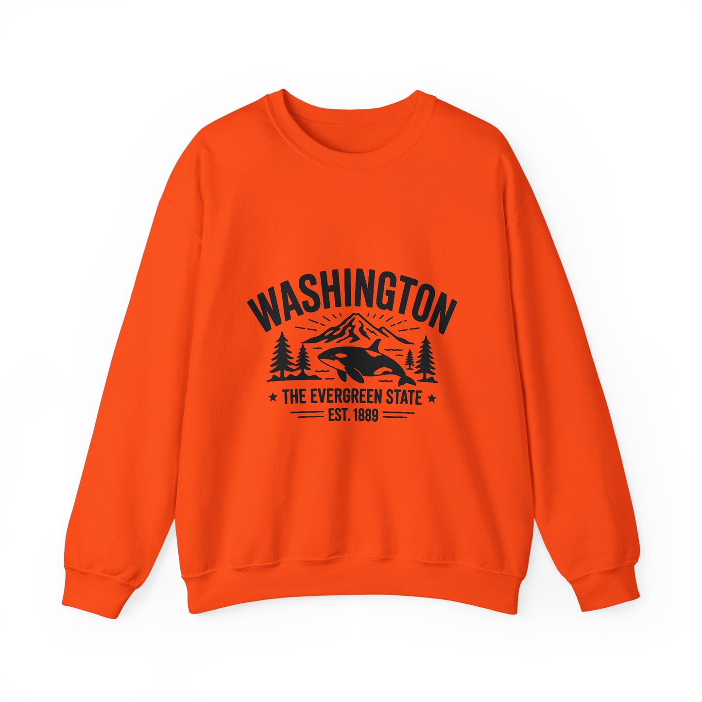 Washington Evergreen State Sweatshirt, Cozy Unisex Crewneck, Perfect for Travel, Nature Lovers, Gift Idea for Holidays