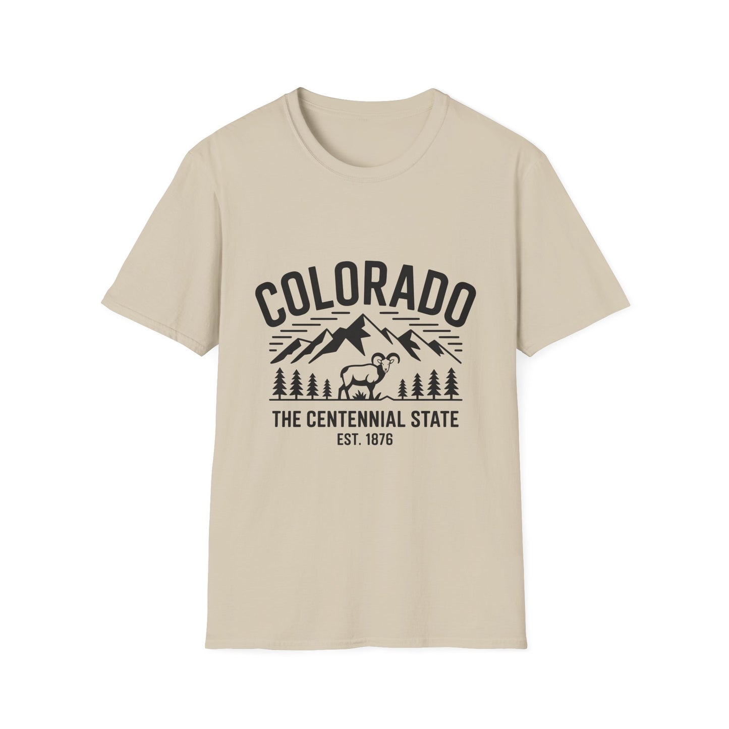 Colorado Adventure Unisex Softstyle T-Shirt, Casual Wear, Travel Tee, Nature Lover Gift, Graphic Tee, Outdoor Apparel