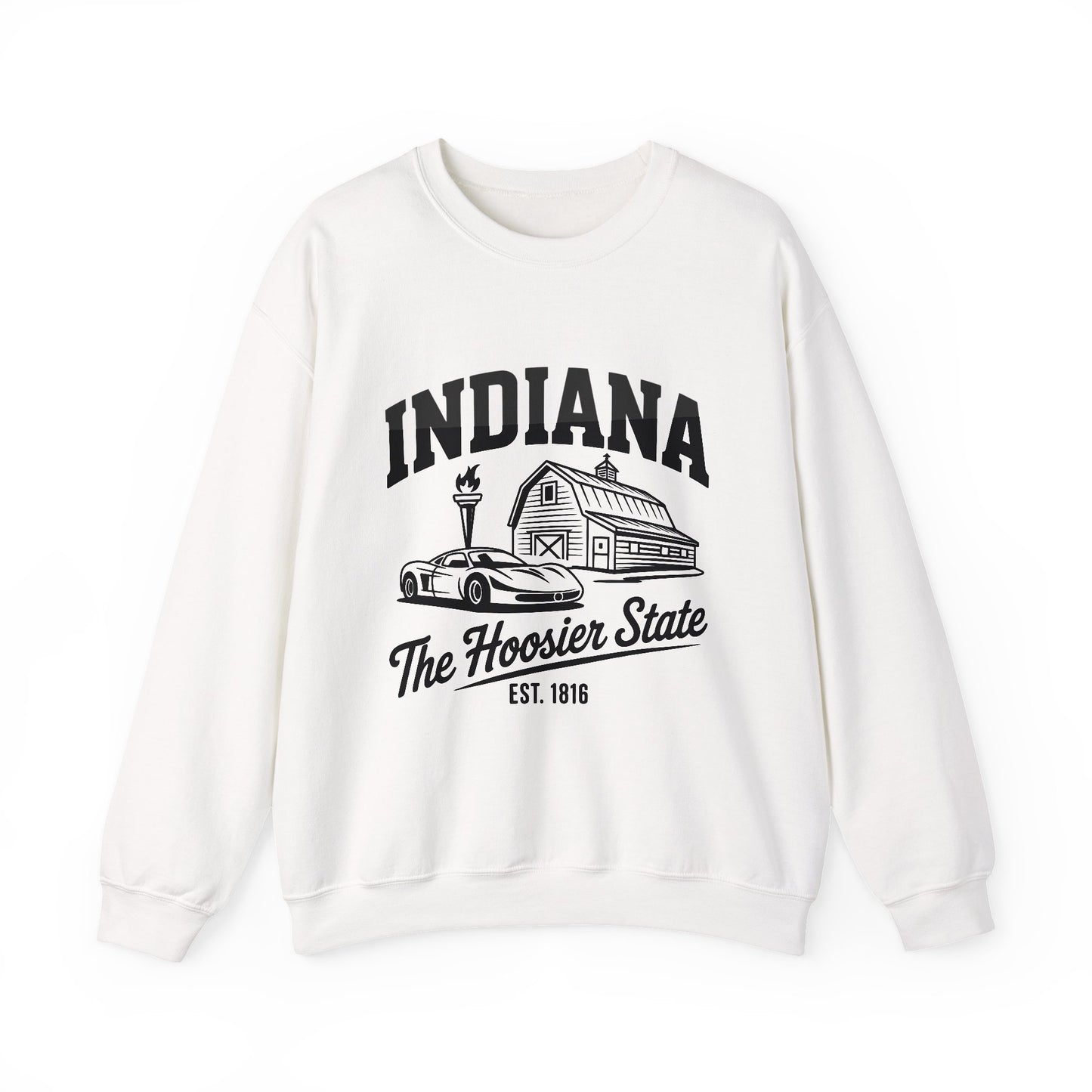 Indiana Unisex Heavy Blend Crewneck Sweatshirt | Cozy State Pride Apparel, Gift for Hoosiers, Casual Wear, Home Comfort