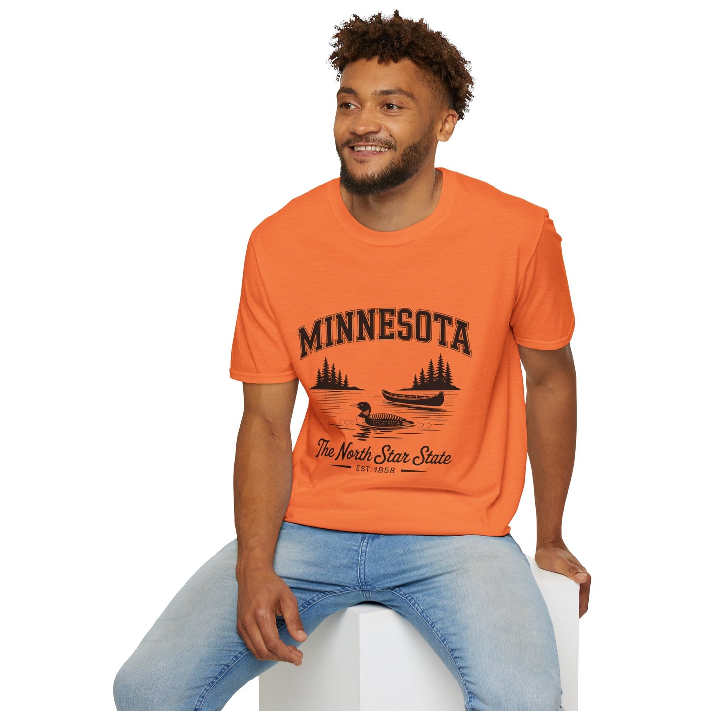 Minnesota Vintage Lake T-Shirt, Softstyle Tee, Cool Gift for Outdoor Lovers, Summer Apparel, Nature Enthusiast Wear