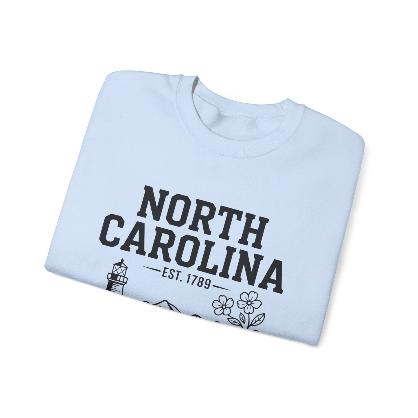 North Carolina Heavy Blend Sweatshirt, Cozy State Pride Crewneck, Unique Gift for Southerners, Perfect for Travel and Outdoors, Celebrate NC