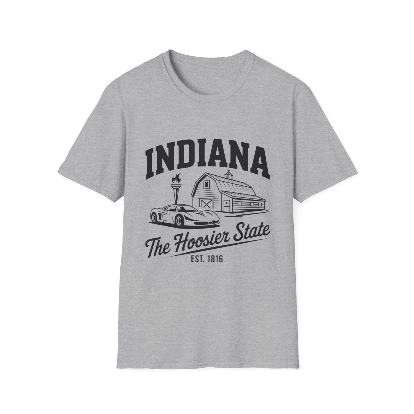 Indiana Hoosier State T-Shirt, Unisex Graphic Tee, Soft Cotton Shirt for Indiana Fans, Vintage Style Apparel, Great for Gifts