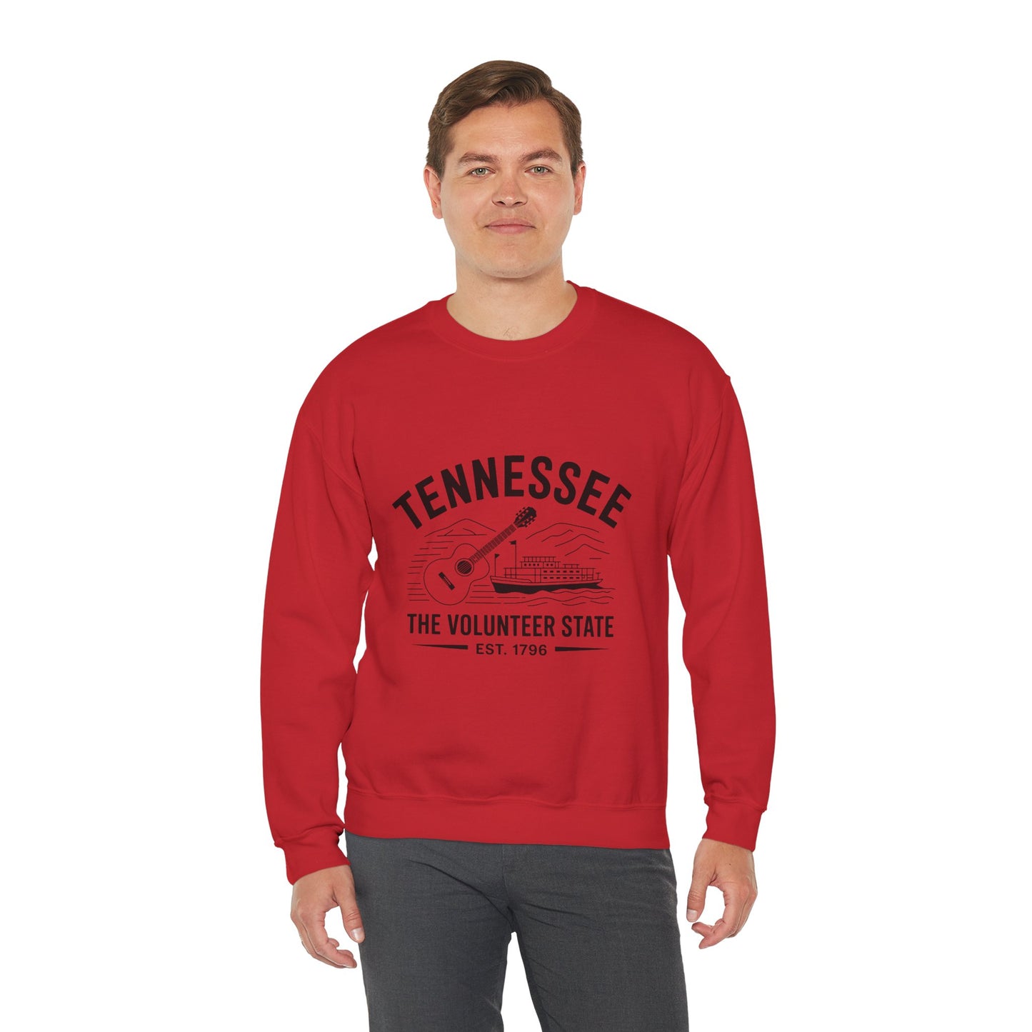 Tennessee Themed Crewneck Sweatshirt, Casual Wear, Music Lover Gift, Southern Pride Fashion, Cozy Unisex Clothing