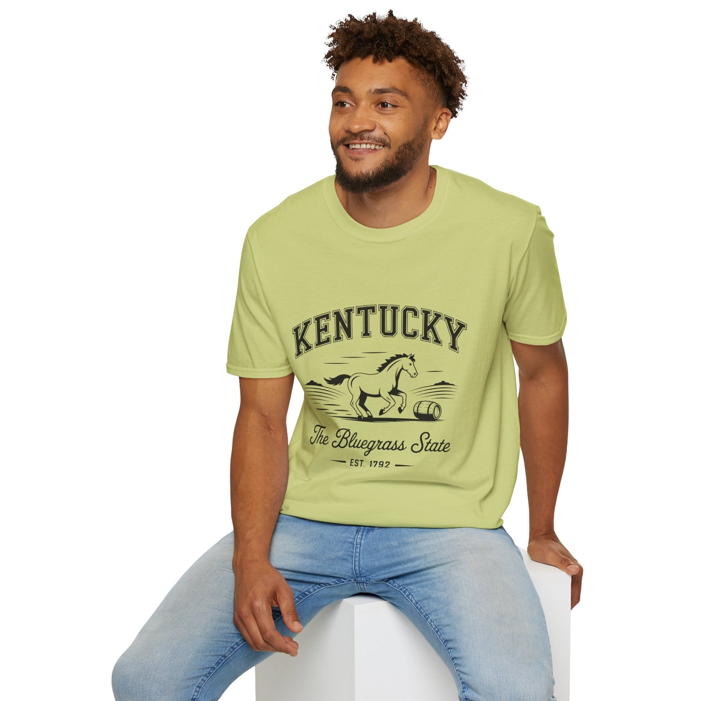 Kentucky Bluegrass State Unisex Softstyle T-Shirt, Casual Tee, Souvenir Apparel, Gift for Travelers, Vintage Graphic Tee