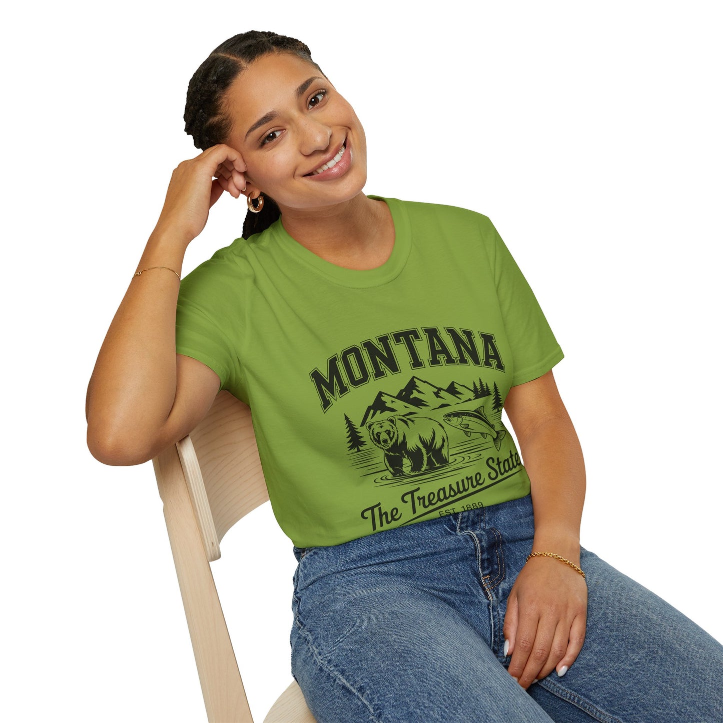 Montana Bear Graphic T-Shirt | Unisex Souvenir Tee for Nature Lovers | Perfect for Travel, Birthdays, Holidays, Outdoor Adventures