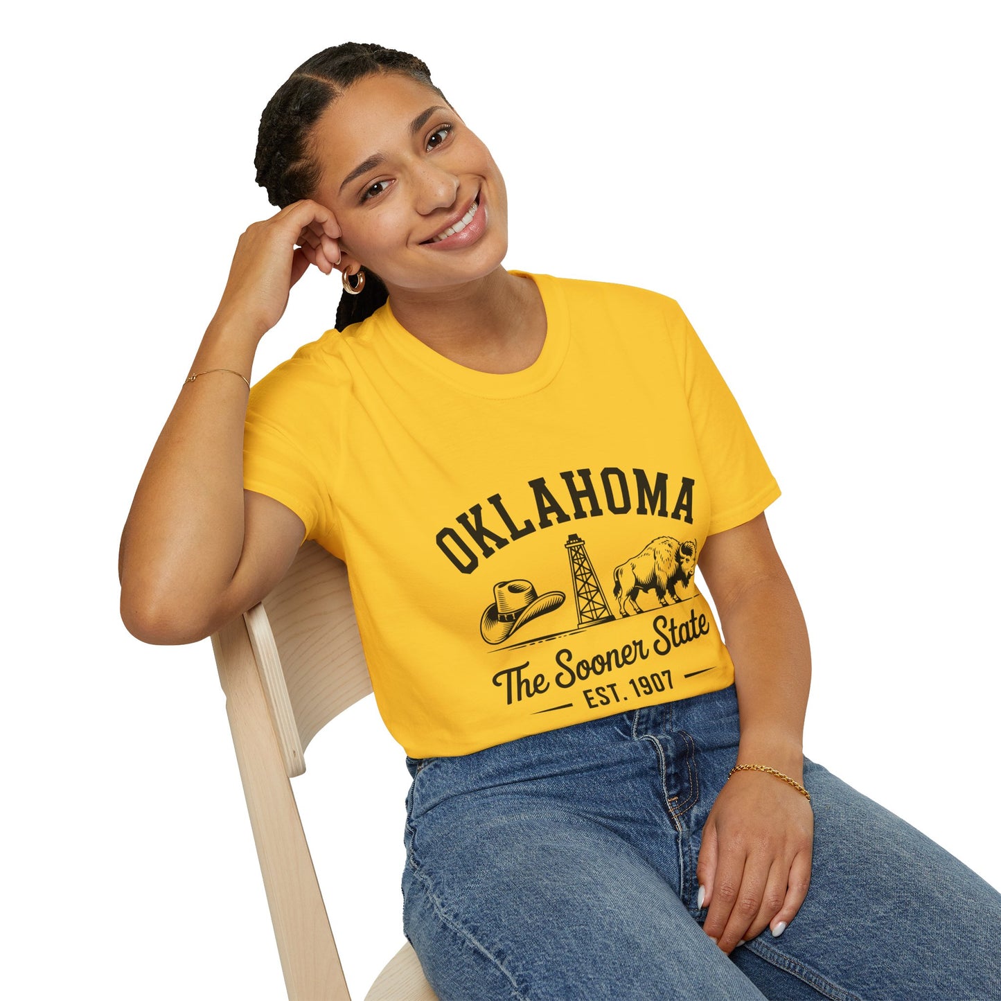Oklahoma Vintage Softstyle T-Shirt, Unisex Apparel, State Pride Tee, Casual Wear, Gift for Travelers, Souvenir Shirt, Comfortable Fashion