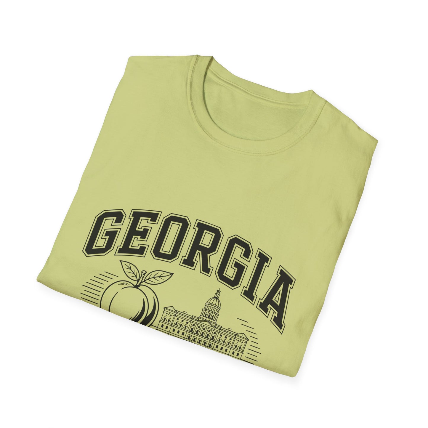 Georgia Peach State T-Shirt, Softstyle Tee, Summer Fashion, Gift for Southerners, Vacation Wear, Casual Outfit