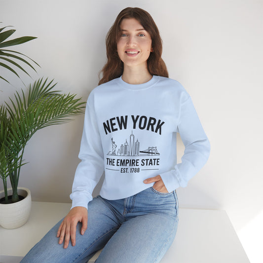 New York Skyline Crewneck Sweatshirt, Cozy NYC Apparel, Unisex Sweatshirt, Travel Souvenir, Urban Fashion, Gift for New Yorkers