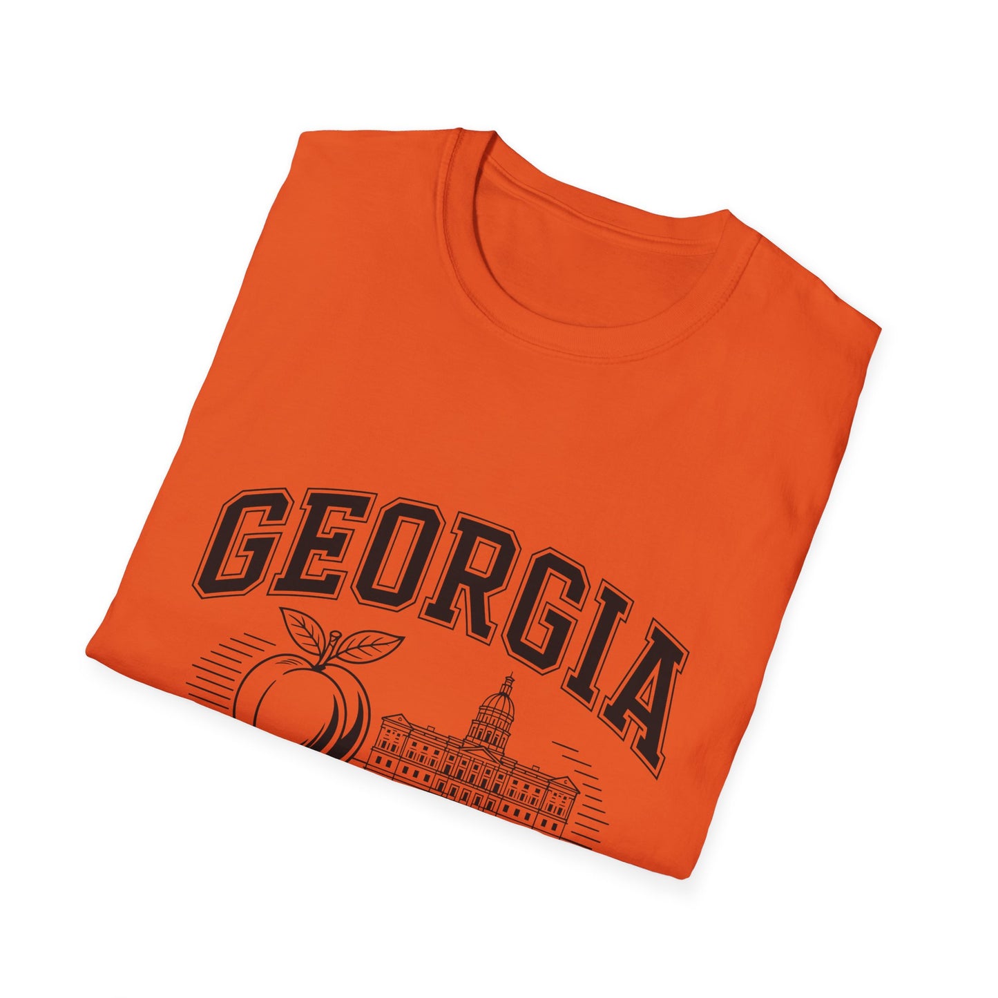 Georgia Peach State T-Shirt, Softstyle Tee, Summer Fashion, Gift for Southerners, Vacation Wear, Casual Outfit