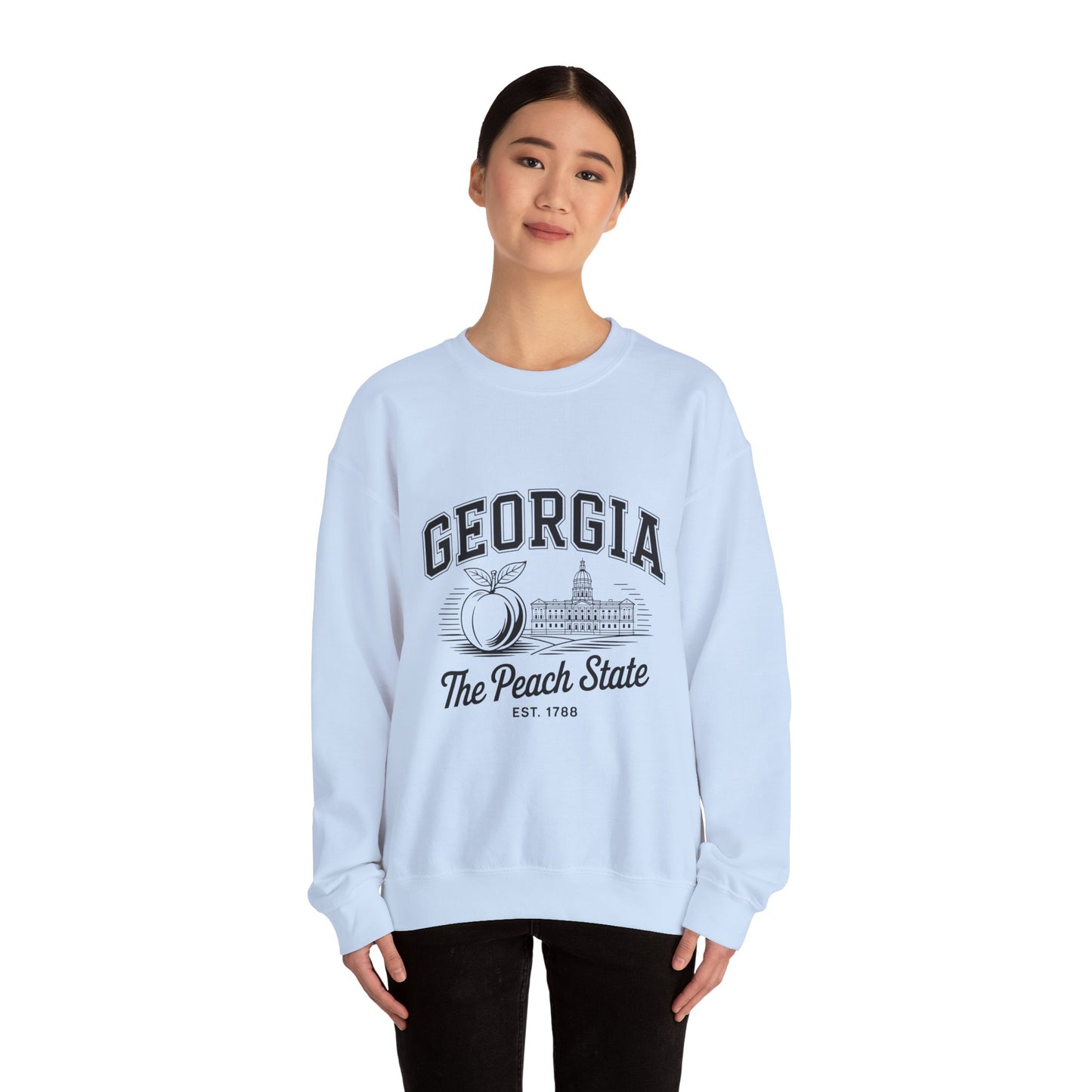 Georgia Peach State Crewneck Sweatshirt, Unisex Sweatshirt, Gift for Georgians, Travel Souvenir, Cozy Apparel, Casual Wear
