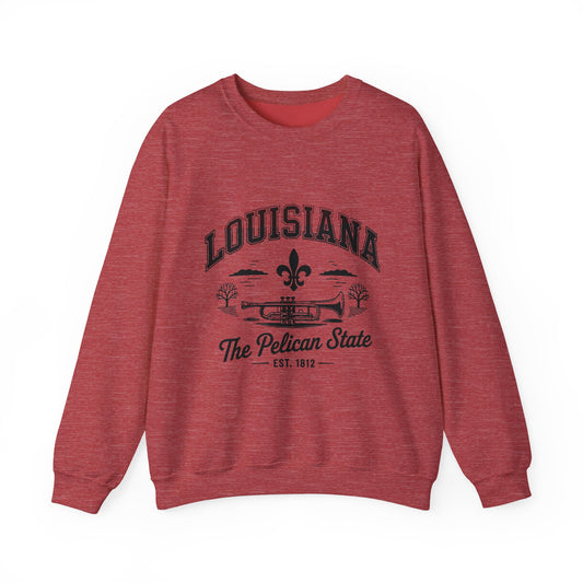 Louisiana Pelican State Sweatshirt, Unisex Crewneck, Cozy Gift for Birthdays, Travel Souvenir, Casual Style for All Occasions