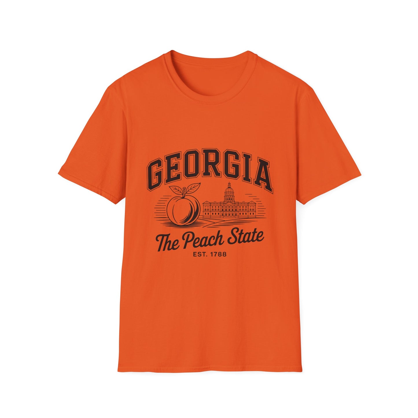 Georgia Peach State T-Shirt, Softstyle Tee, Summer Fashion, Gift for Southerners, Vacation Wear, Casual Outfit