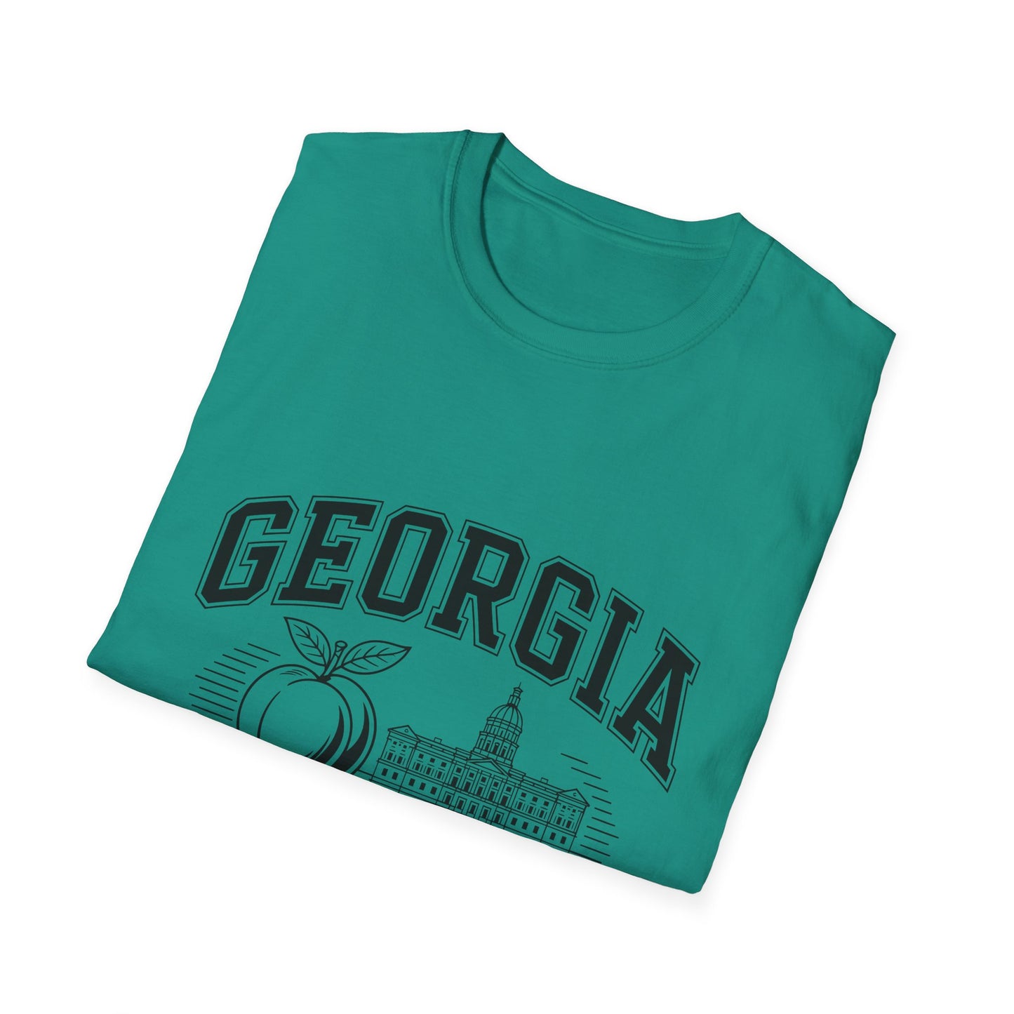 Georgia Peach State T-Shirt, Softstyle Tee, Summer Fashion, Gift for Southerners, Vacation Wear, Casual Outfit