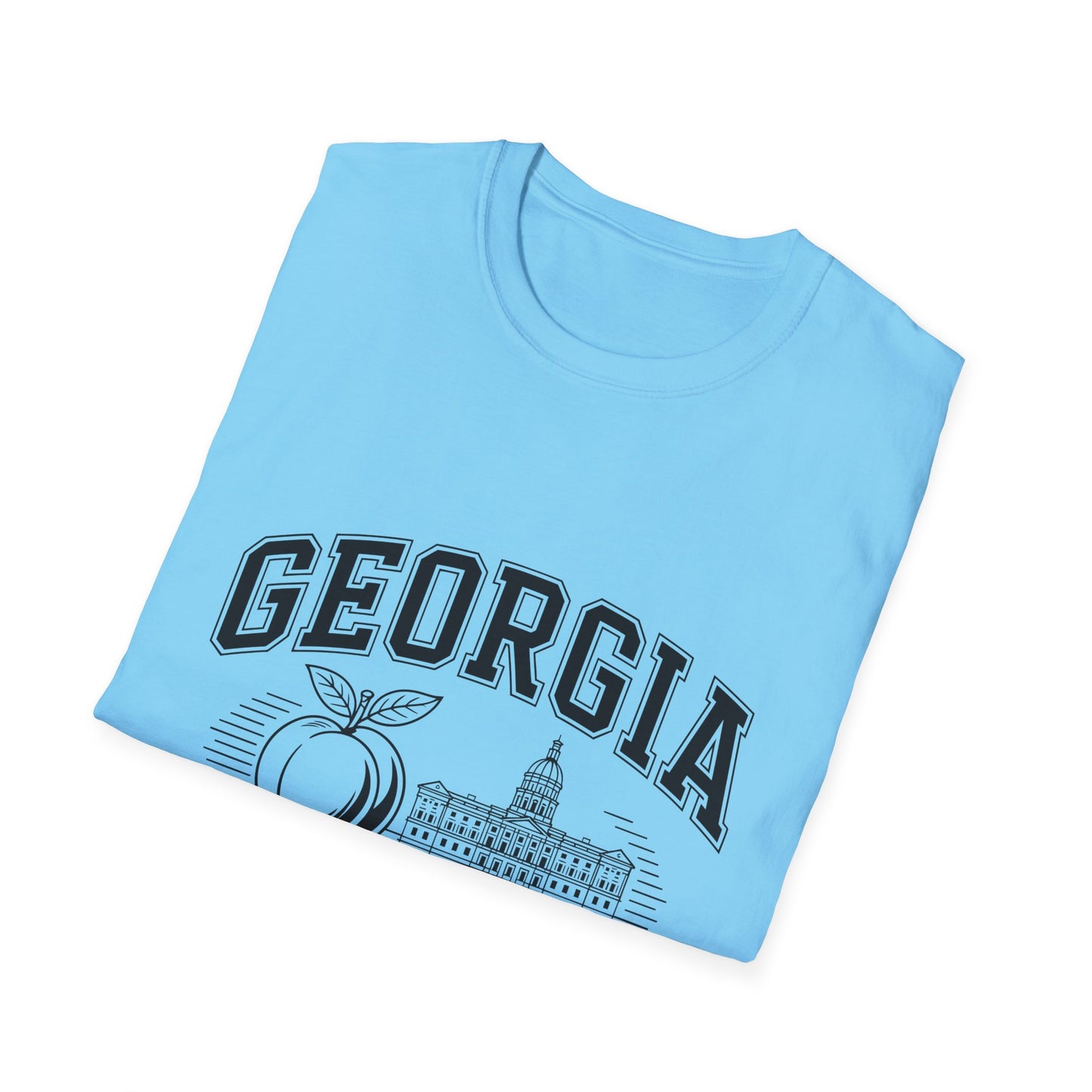 Georgia Peach State T-Shirt, Softstyle Tee, Summer Fashion, Gift for Southerners, Vacation Wear, Casual Outfit