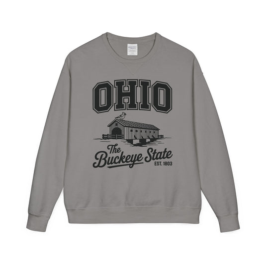 Ohio Buckeye State Vintage Sweatshirt, Unisex Crewneck for Casual Wear, Perfect Gift for Ohio Lovers, Ohio State Pride, Cozy Fall Apparel