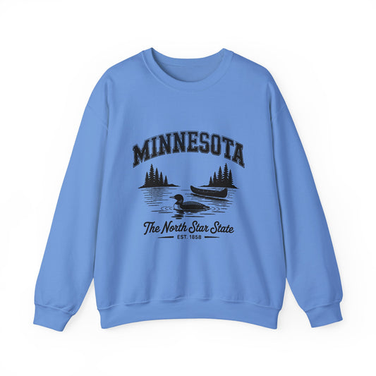 Minnesota Vintage Crewneck Sweatshirt, Cozy Sweatshirt, Gift for Travelers, Lake Life Apparel, Unisex Pullover