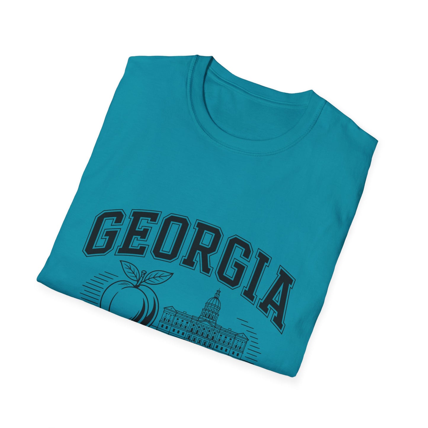 Georgia Peach State T-Shirt, Softstyle Tee, Summer Fashion, Gift for Southerners, Vacation Wear, Casual Outfit