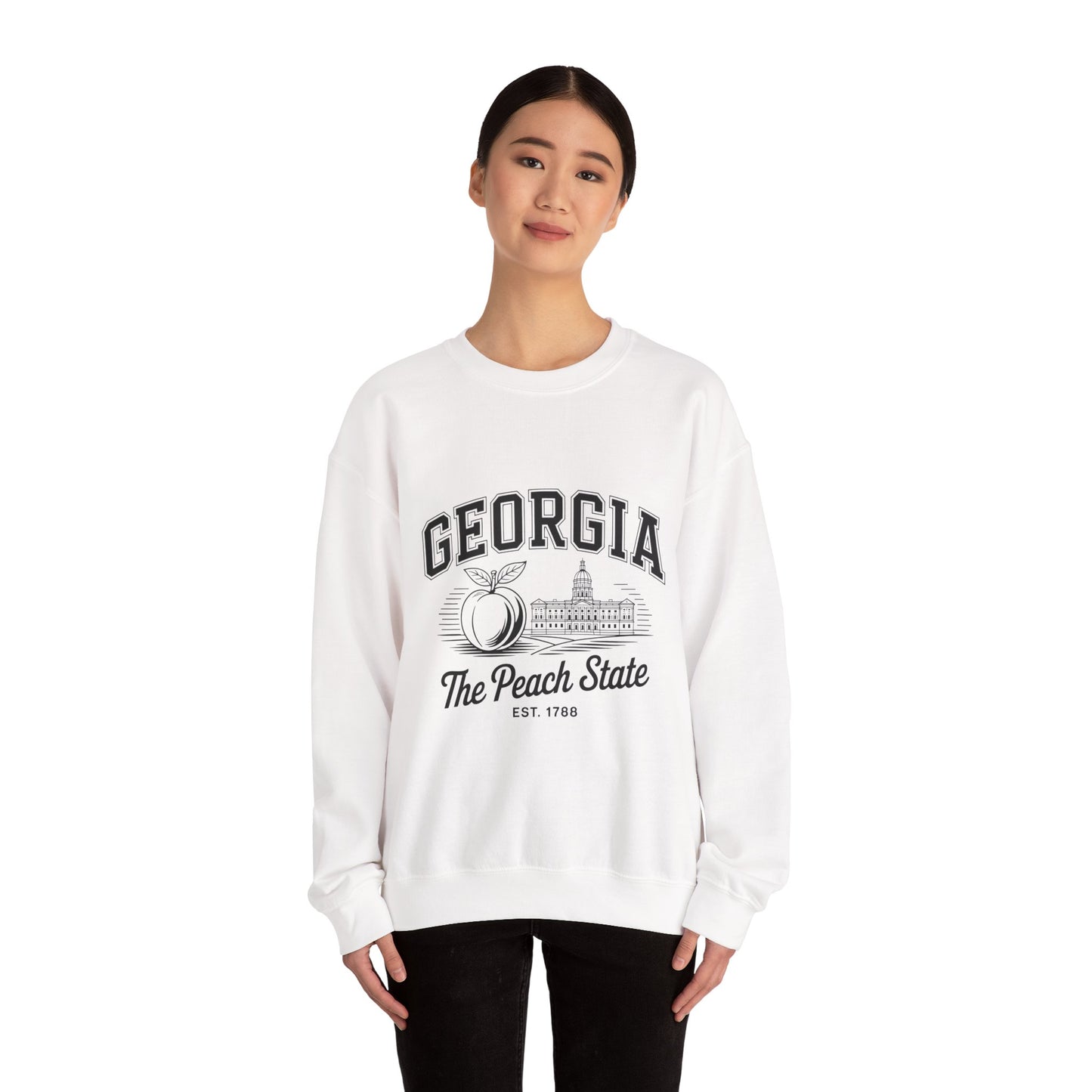 Georgia Peach State Crewneck Sweatshirt, Unisex Sweatshirt, Gift for Georgians, Travel Souvenir, Cozy Apparel, Casual Wear
