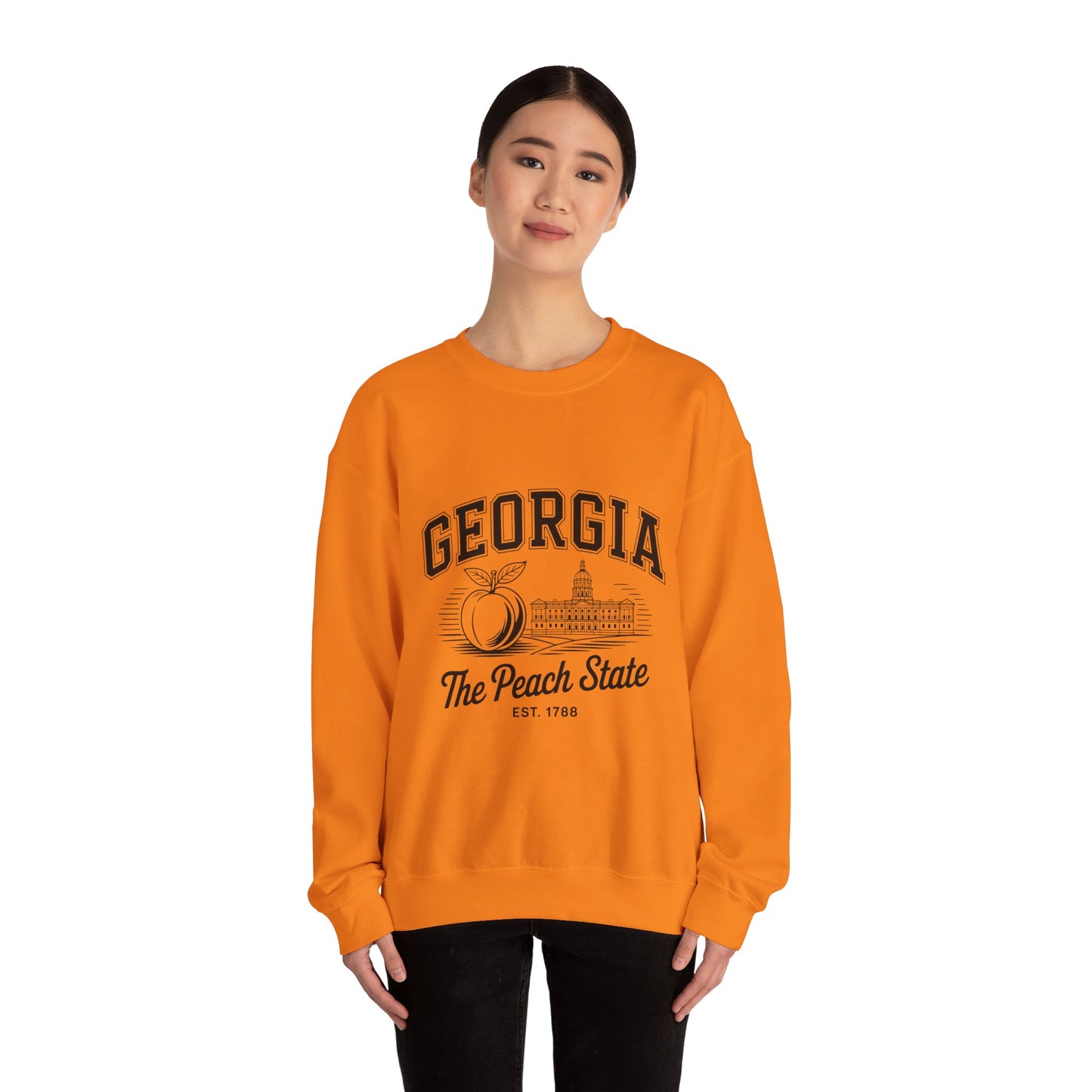 Georgia Peach State Crewneck Sweatshirt, Unisex Sweatshirt, Gift for Georgians, Travel Souvenir, Cozy Apparel, Casual Wear