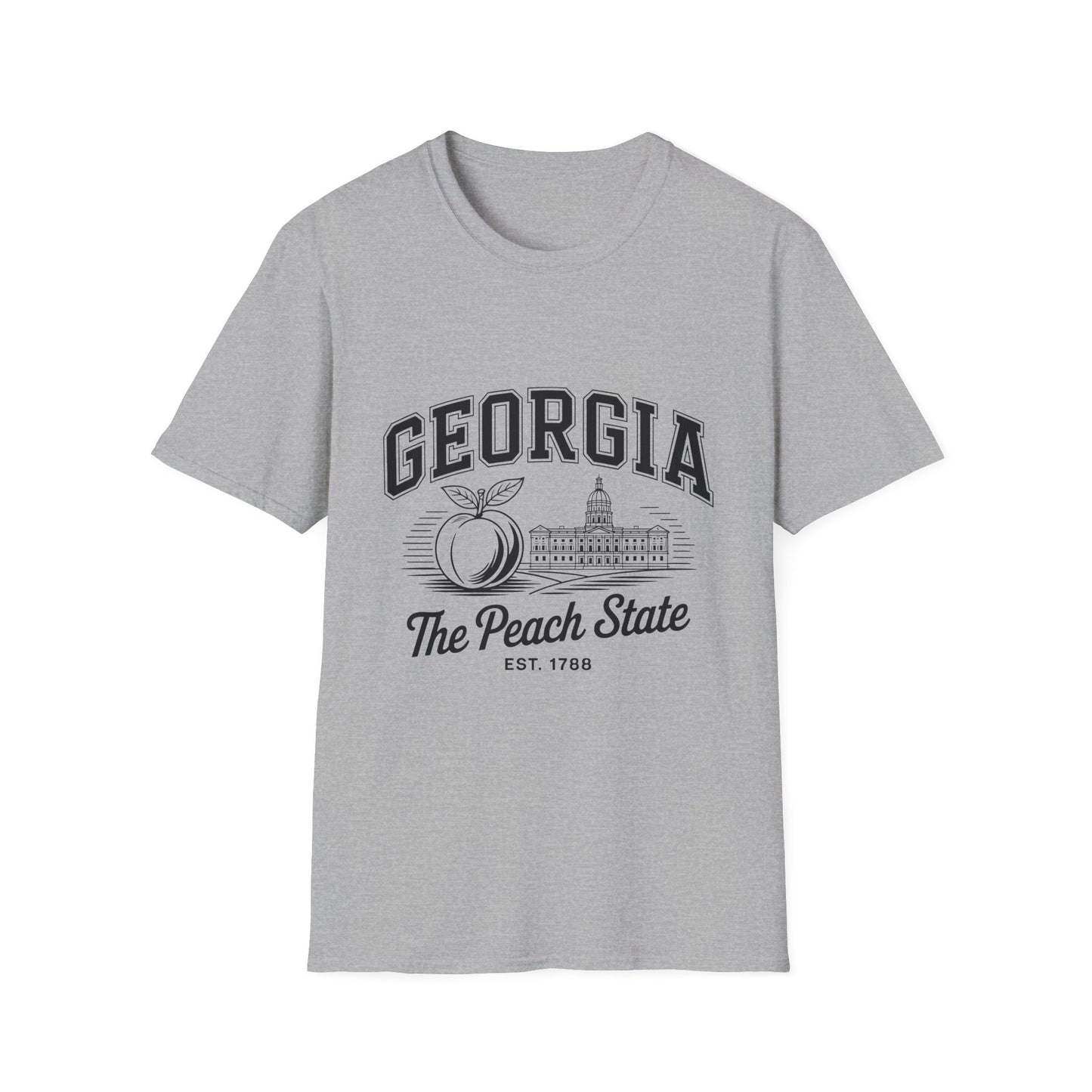 Georgia Peach State T-Shirt, Softstyle Tee, Summer Fashion, Gift for Southerners, Vacation Wear, Casual Outfit