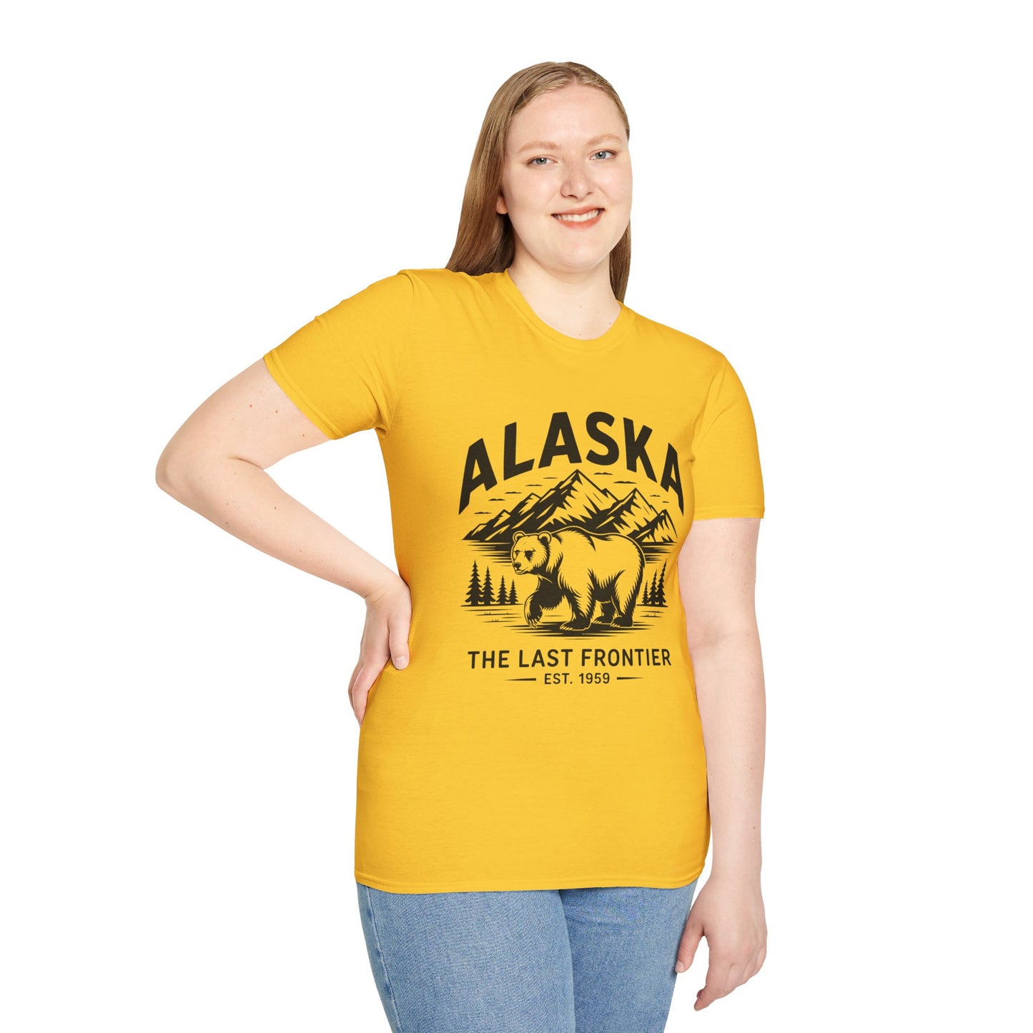 Alaska Adventure Unisex Softstyle T-Shirt, Casual Wear, Travel Shirt, Gift for Nature Lovers, Outdoor Apparel, Wildlife Enthusiast Tee