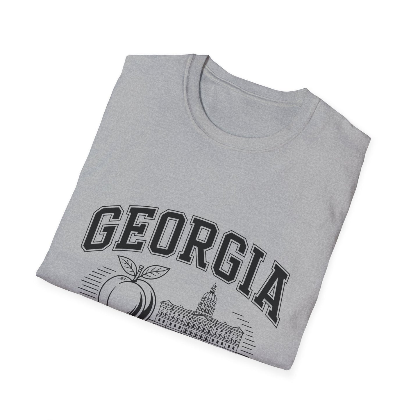 Georgia Peach State T-Shirt, Softstyle Tee, Summer Fashion, Gift for Southerners, Vacation Wear, Casual Outfit