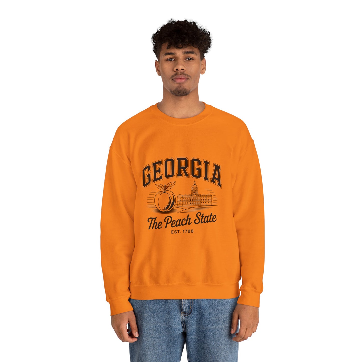 Georgia Peach State Crewneck Sweatshirt, Unisex Sweatshirt, Gift for Georgians, Travel Souvenir, Cozy Apparel, Casual Wear