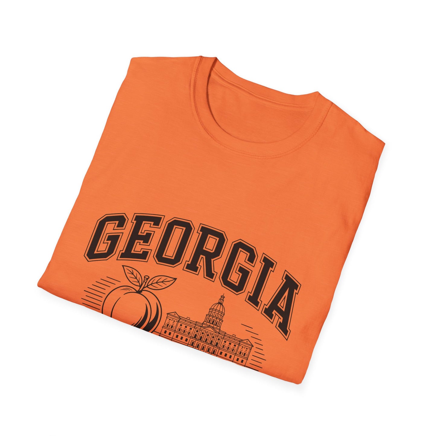 Georgia Peach State T-Shirt, Softstyle Tee, Summer Fashion, Gift for Southerners, Vacation Wear, Casual Outfit