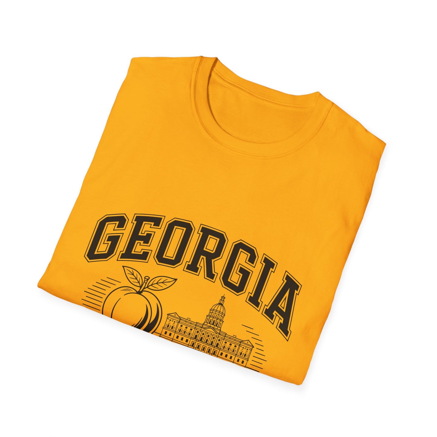 Georgia Peach State T-Shirt, Softstyle Tee, Summer Fashion, Gift for Southerners, Vacation Wear, Casual Outfit