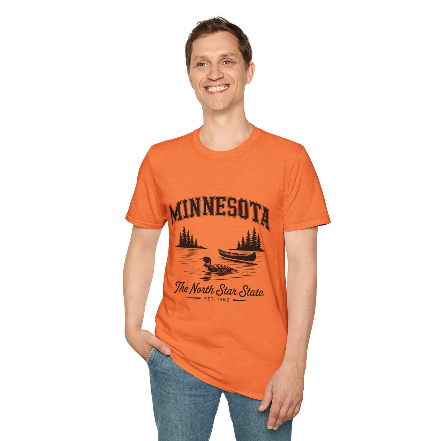 Minnesota Vintage Lake T-Shirt, Softstyle Tee, Cool Gift for Outdoor Lovers, Summer Apparel, Nature Enthusiast Wear