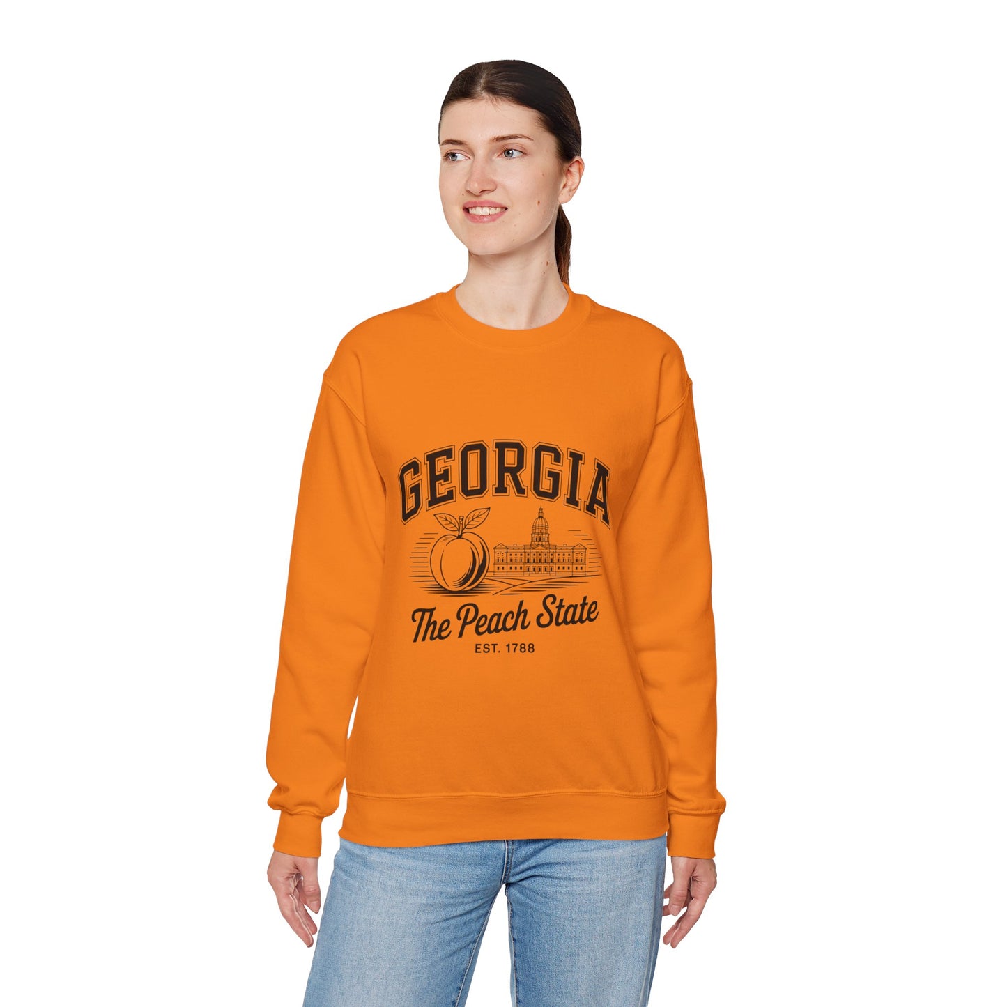 Georgia Peach State Crewneck Sweatshirt, Unisex Sweatshirt, Gift for Georgians, Travel Souvenir, Cozy Apparel, Casual Wear
