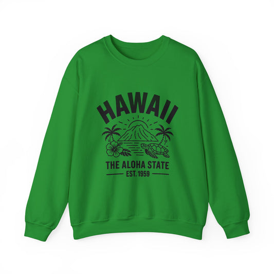 Hawaii Aloha Crewneck Sweatshirt, Beach Vibes, Vacation Apparel, Casual Style, Gift for Travelers, Summer Fashion, Cozy Wear
